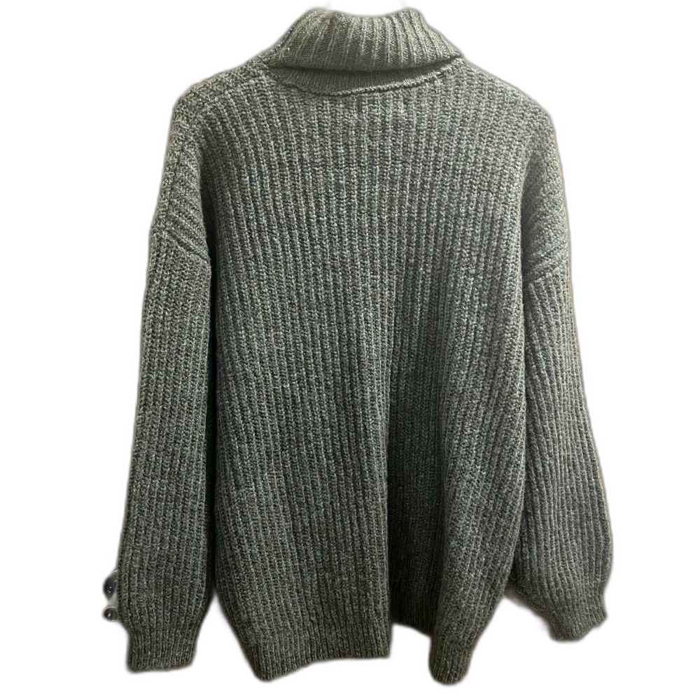 Old Navy Chunky Cable Knit Sweater Tunic Length Green Minimalist Neutral M Tall - Picture 2 of 7